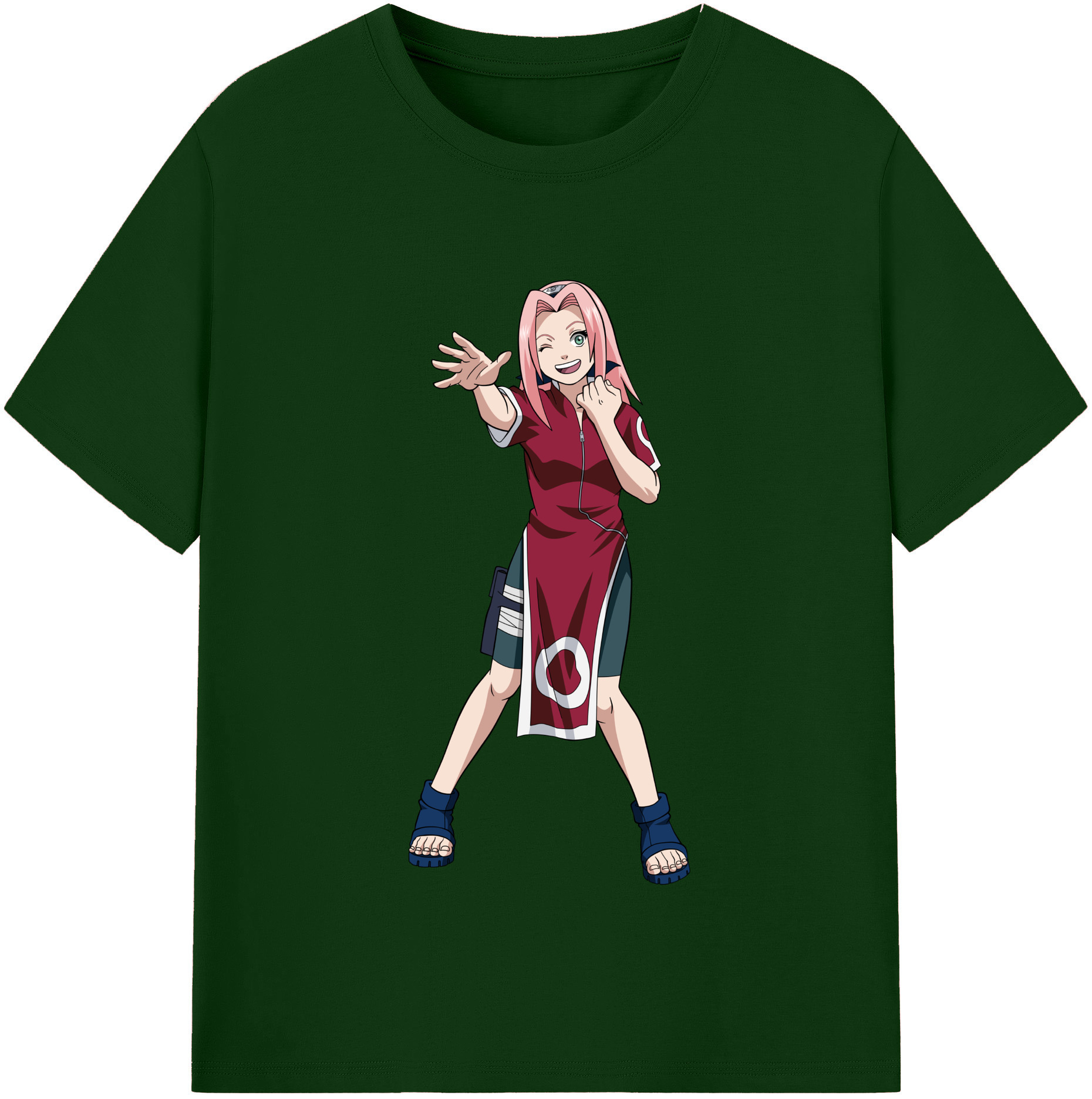 （画像用） NARUTO -ナルト- 春野サクラ Haruno Sakura 綿100％半袖Tシャツ（フロントプリント）